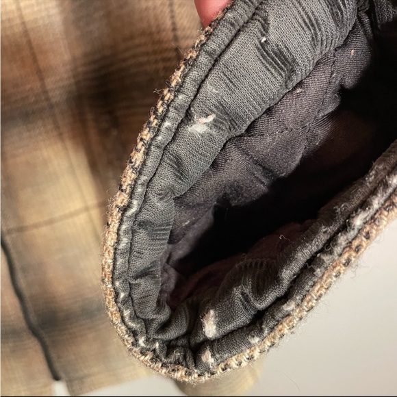 Vintage Woolrich Plaid Wool Blend Sherpa Fleece Lined Wool Filling Barn Jacket L - Picture 14 of 16